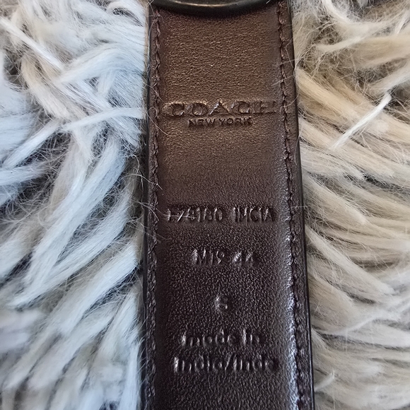Coach Black Leather Belt with Gold Buckle - Picture 5 of 6